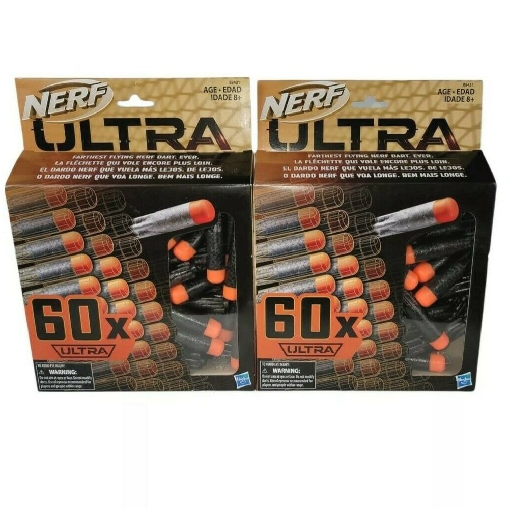 NERF Ultra 60-Dart Refill Lot of 2 Total 120 Darts Ages 8+ For Ultra Blasters x2